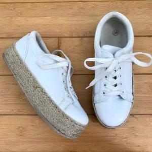 White Espadrille Platform Sneakers
